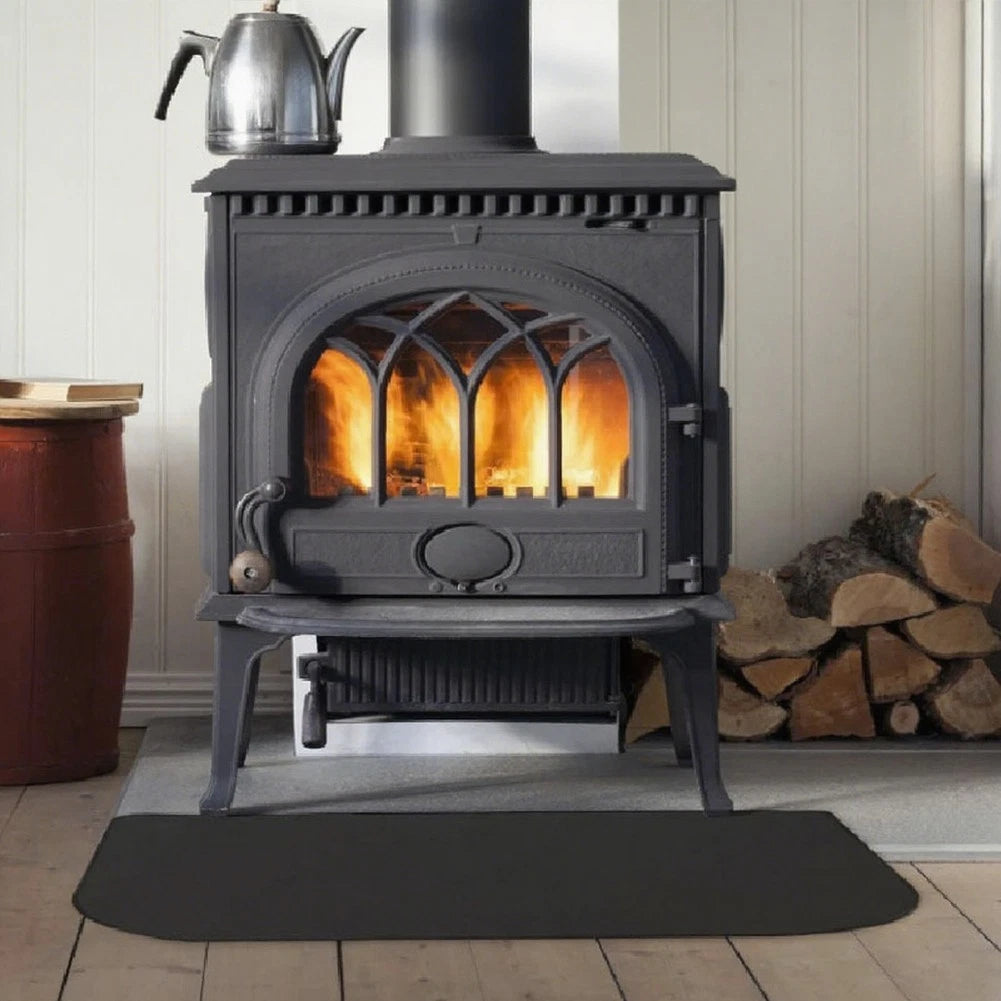 Silicone Fireproof Fireplace Carpet Half Circle Mat - Heat Resistant Design