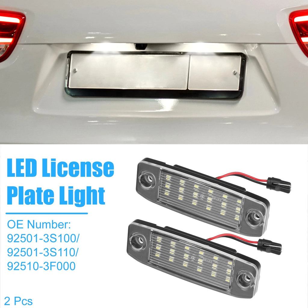 LED License Plate Light Assembly Replacement Pair for Hyundai Sonata (2005–2015)