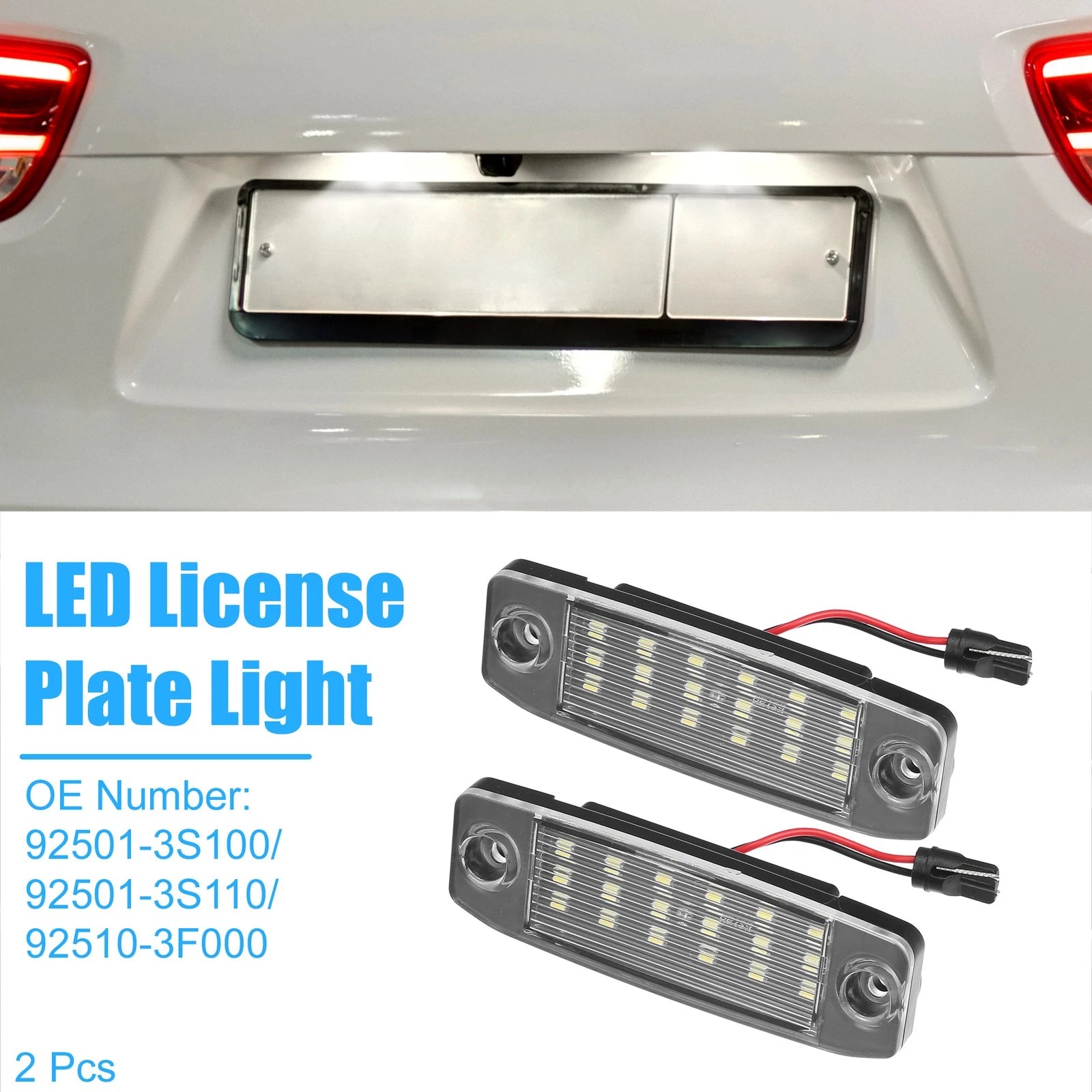 LED License Plate Light Assembly Replacement Pair for Hyundai Sonata (2005–2015)