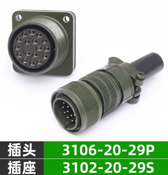 17-Pin Connector Socket Aviation Plug for MS3106A20-29S MS3102A20-29P