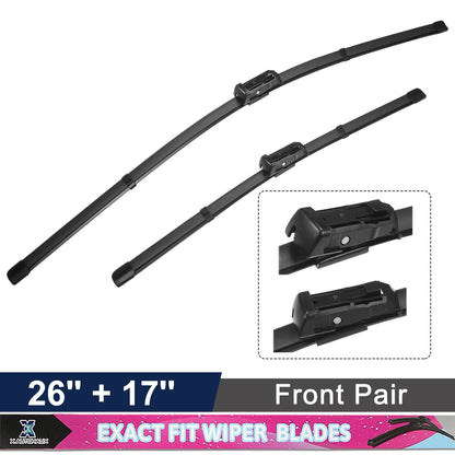 2X 26" 17" Front Windshield Wiper Blade Set for Peugeot Rifter (2018–2023)