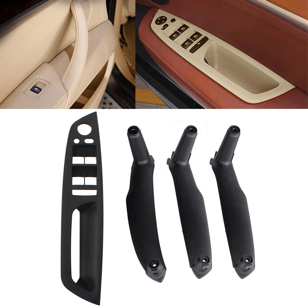 4X Inner Door Pull Handle Trim Cover for BMW X5 E70 X6 E71 E72 (2007–2013) Black RHD