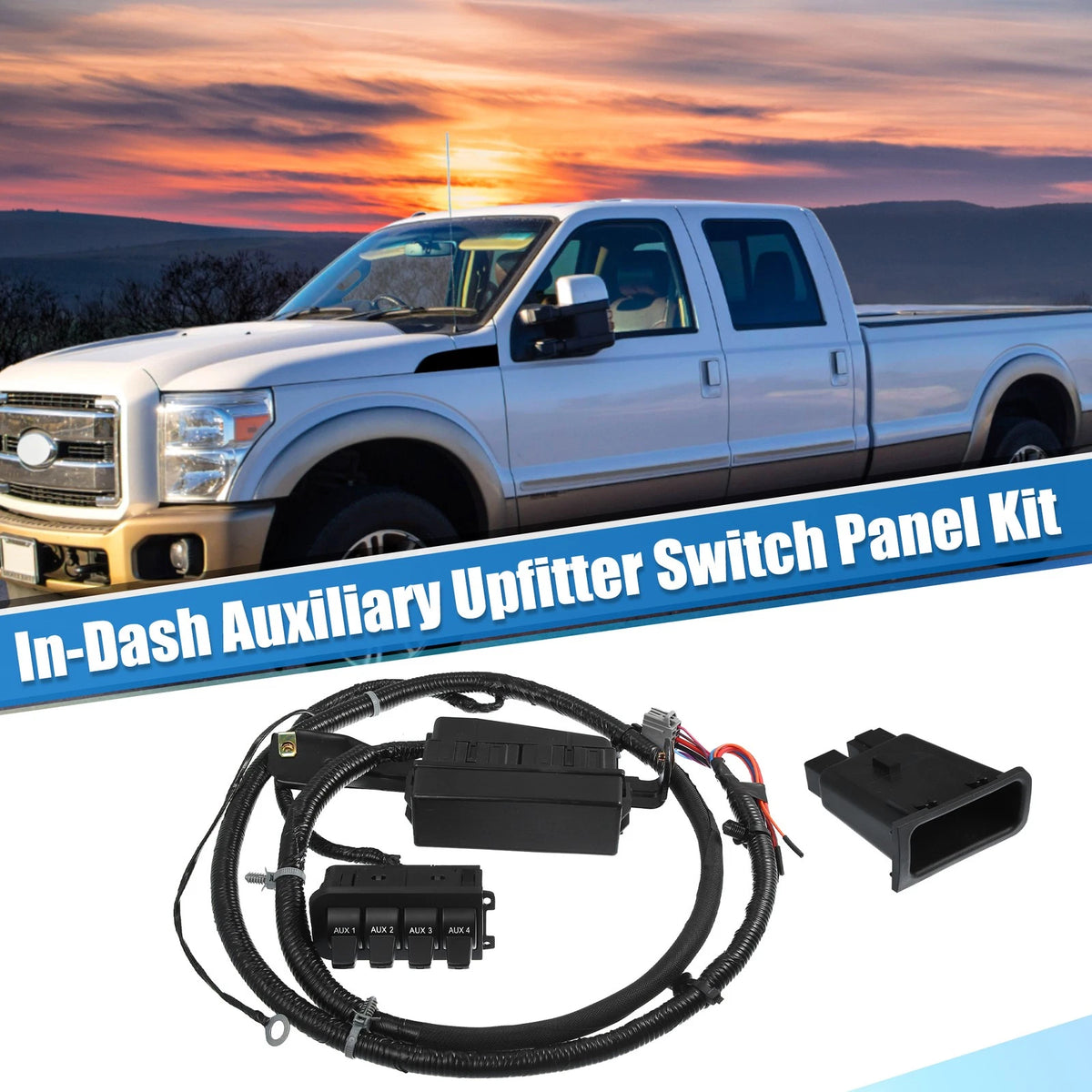 In-Dash Auxiliary Upfitter Switch Panel Replacement for Ford F250 F350 (2005–2007)