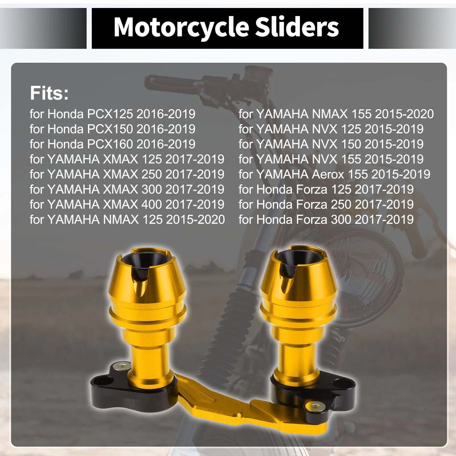 Frame Slider Anti-Crash Protector 175mm Aluminum for Motorcycle Gold Tone