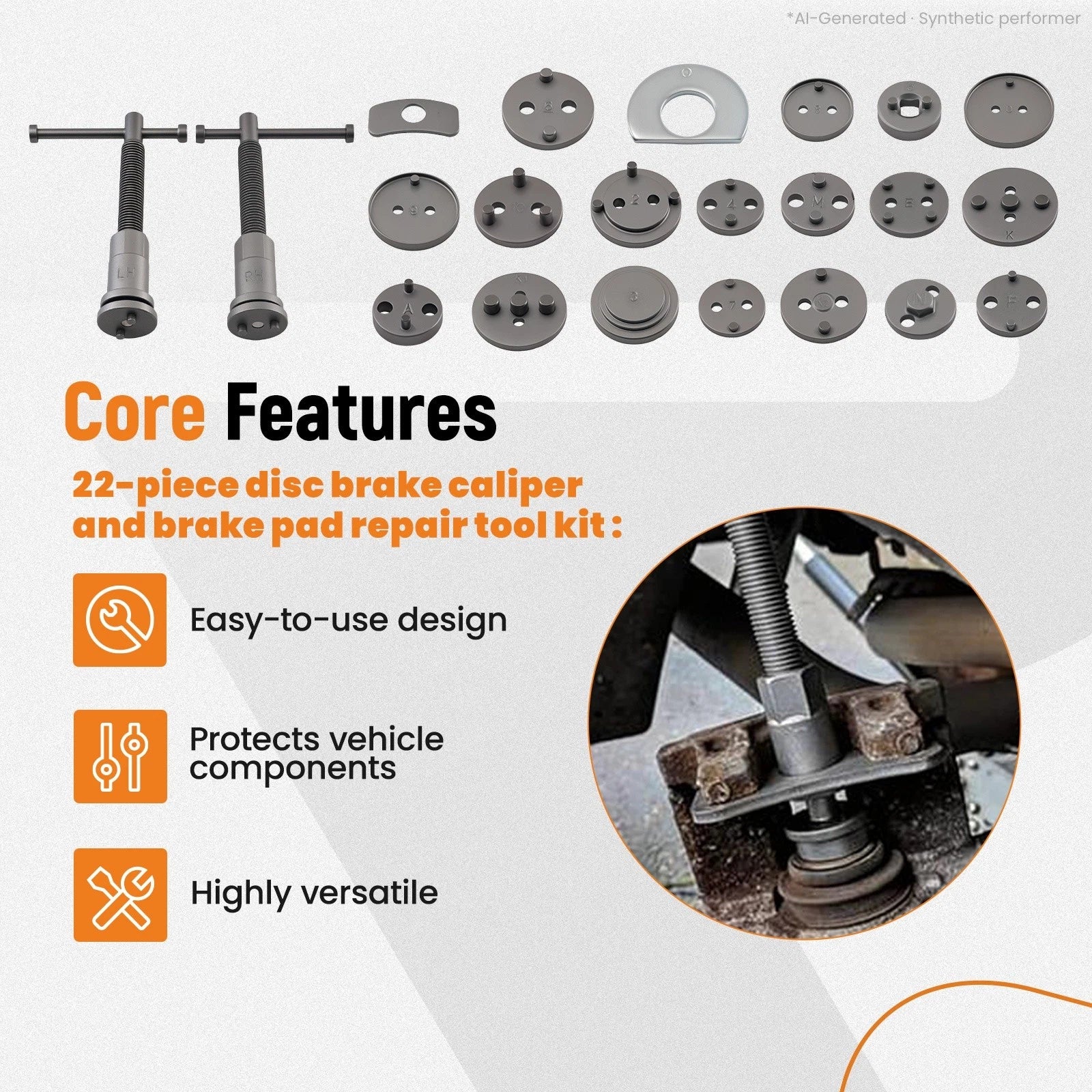 32pc Brake Service Tool Kit for Auto Repair (Drum Disc)