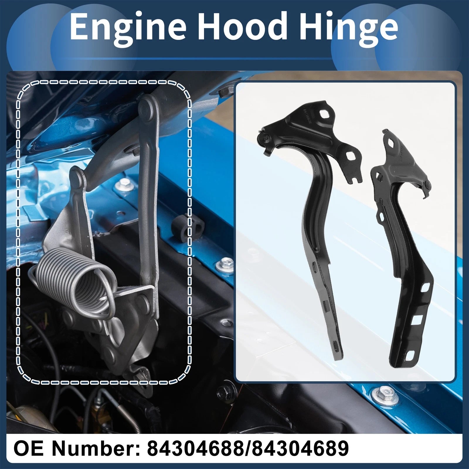 Hood Hinge Bracket Replacement for Chevrolet Cruze 2016–2019 Front Pair