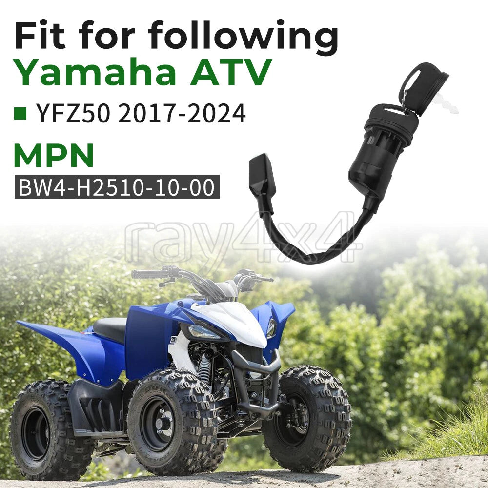 Ignition Switch with 2 Keys for Yamaha YFZ50 (2017–2024)