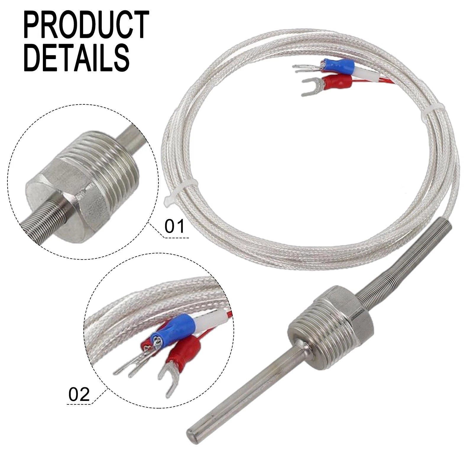 Pt100 Waterproof Probe Sensor for Automotive Applications (50mm)
