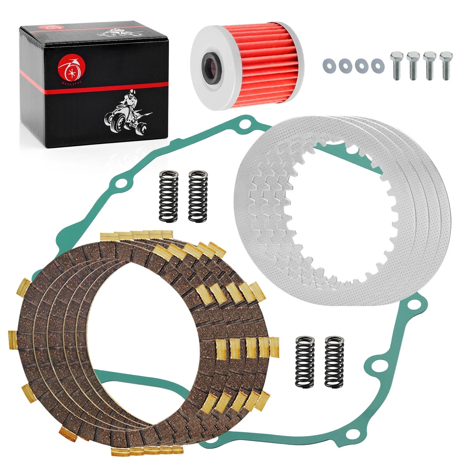 Clutch Kit, Gasket & Oil Filter for Kawasaki Ninja 250R EX250F (1988–2007)