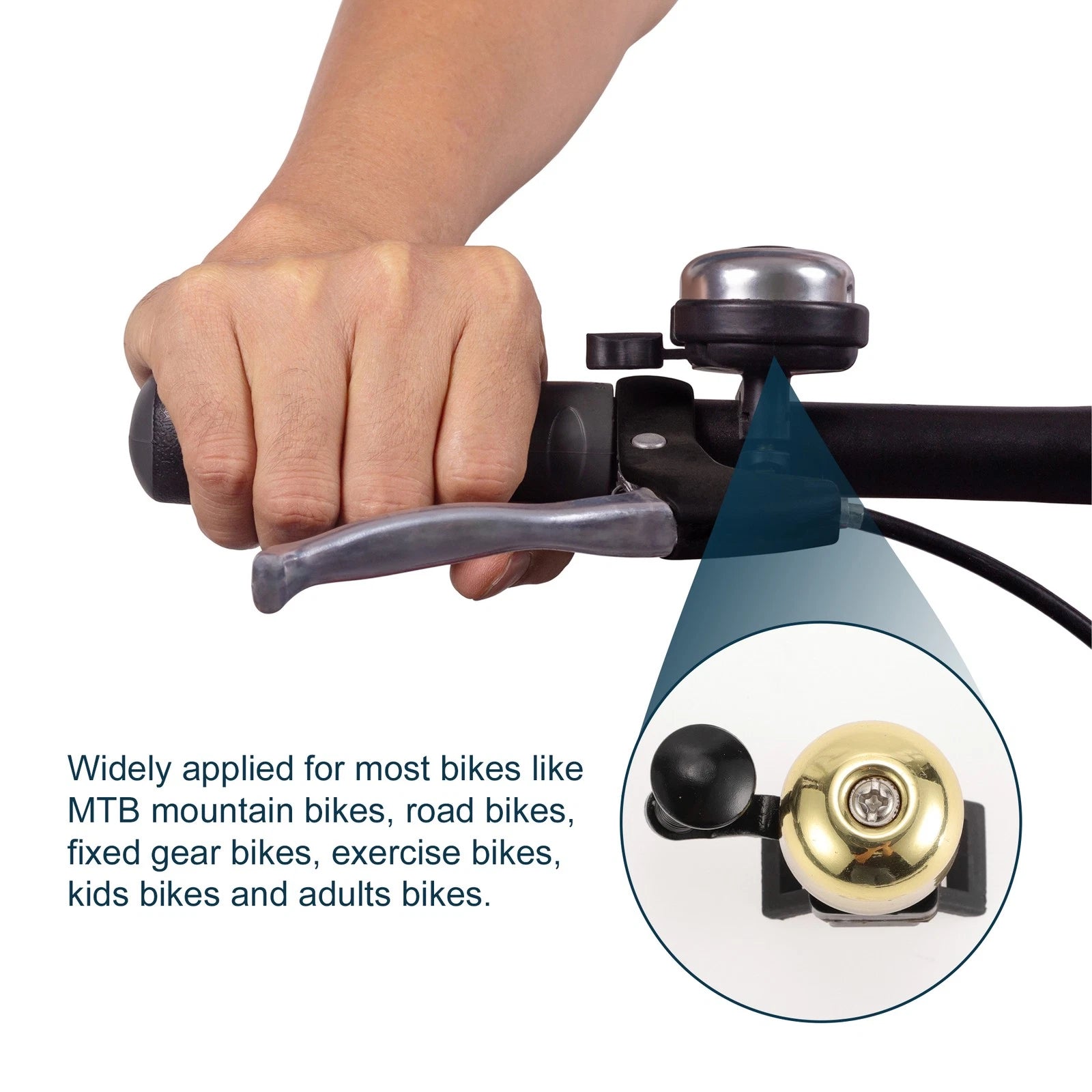 Road Bike Bicycle Bell with Quick Release Strap for Universal Fit (Any Year)