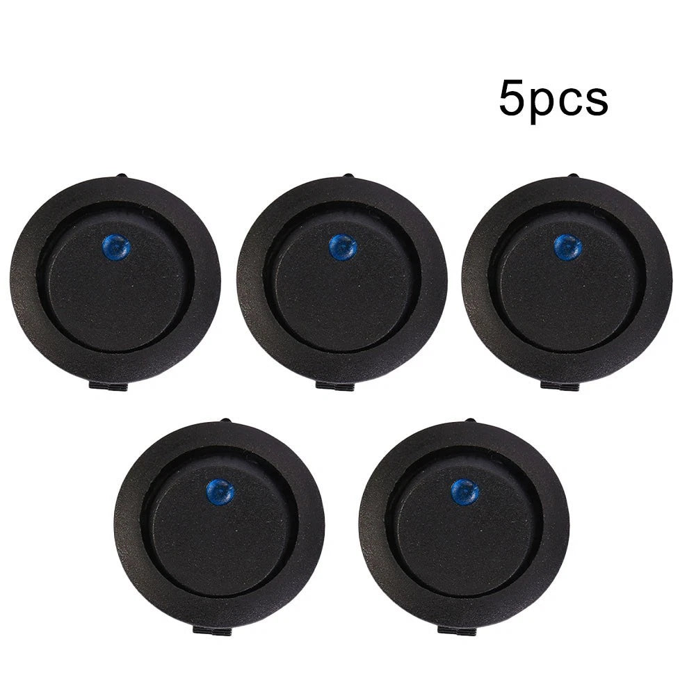 2-Pin Round Switch with Blue LED Light for
