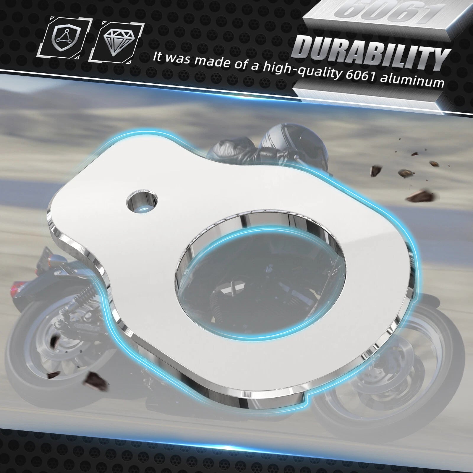 Chromed Ignition Switch Relocation Bracket for Harley Street Glide (2014–2023)