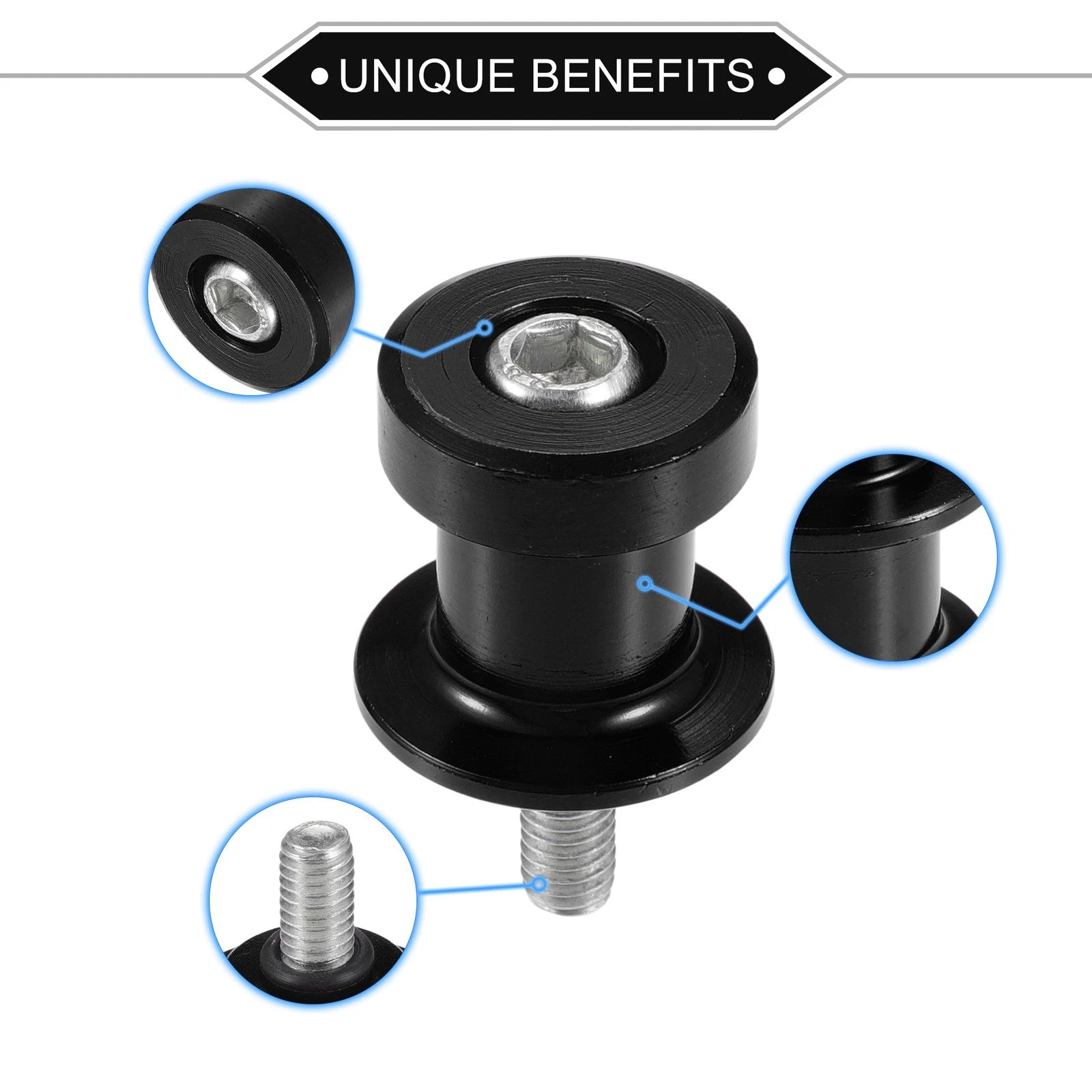 Motorcycle Swingarm Spools 6mm CNC Replacement for Pair Universal Fit (All Years)