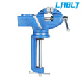 3" Bench Vise with Clamp Post and 360° Swivel Base for Universal Use