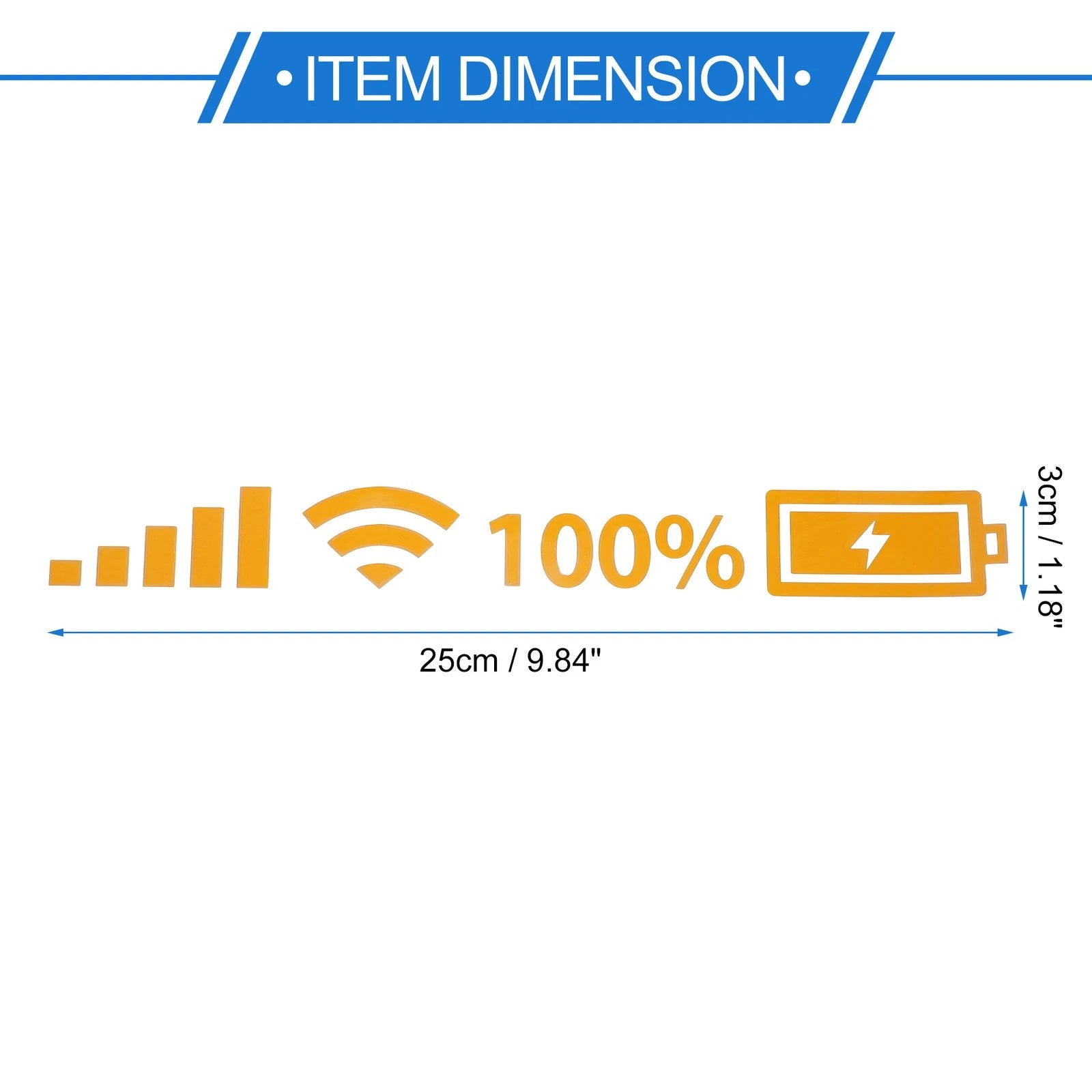 Reflective Bumper Decal for WiFi Signal Dashboard (Reflective Yellow Square)