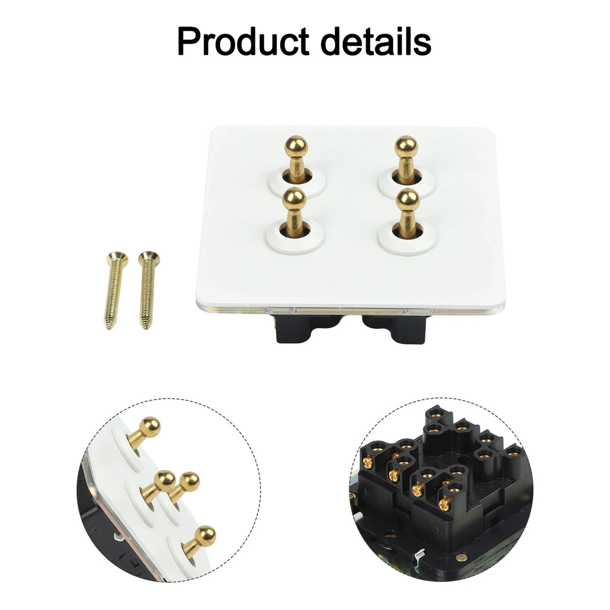 Fireproof Stainless Steel Wall Switch with Brass Lever for Indoor Lighting