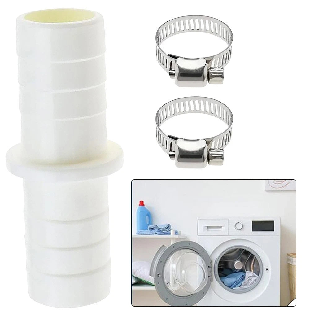 Drain Pipe Connector for Washing Machine with 2 Hose Clamps