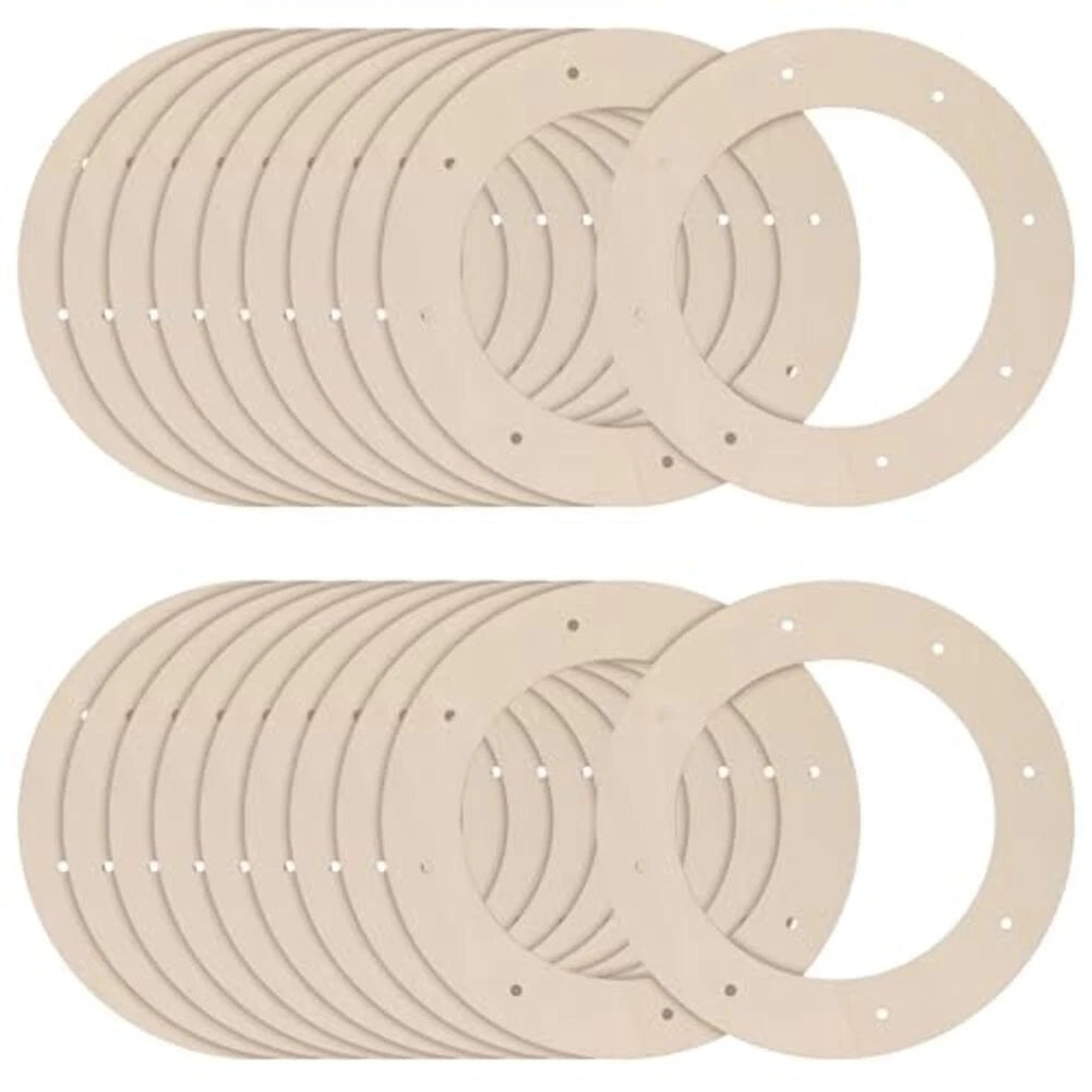 20 Pieces Wooden Circle Wreath Frames for Craft Use