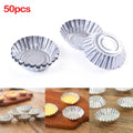 50Pcs Aluminum Egg Tart Cupcake Mold Baking Tool