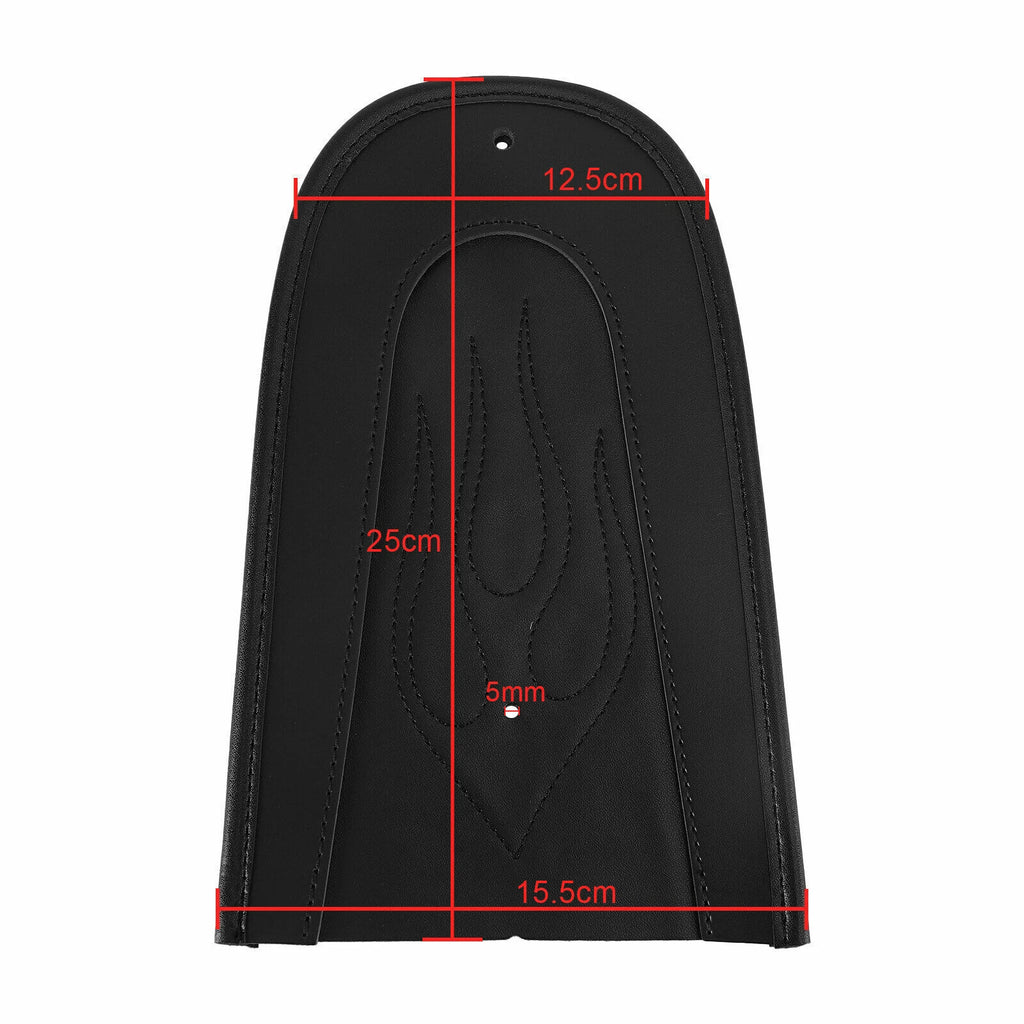 Solo Seat Rear Fender Bib for Harley Sportster 1200 883 - Black PU Leather Flame Stitch