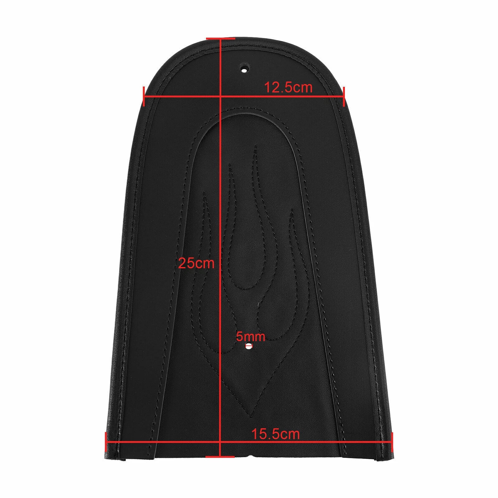 Solo Seat Rear Fender Bib for Harley Sportster 1200 883 - Black PU Leather Flame Stitch