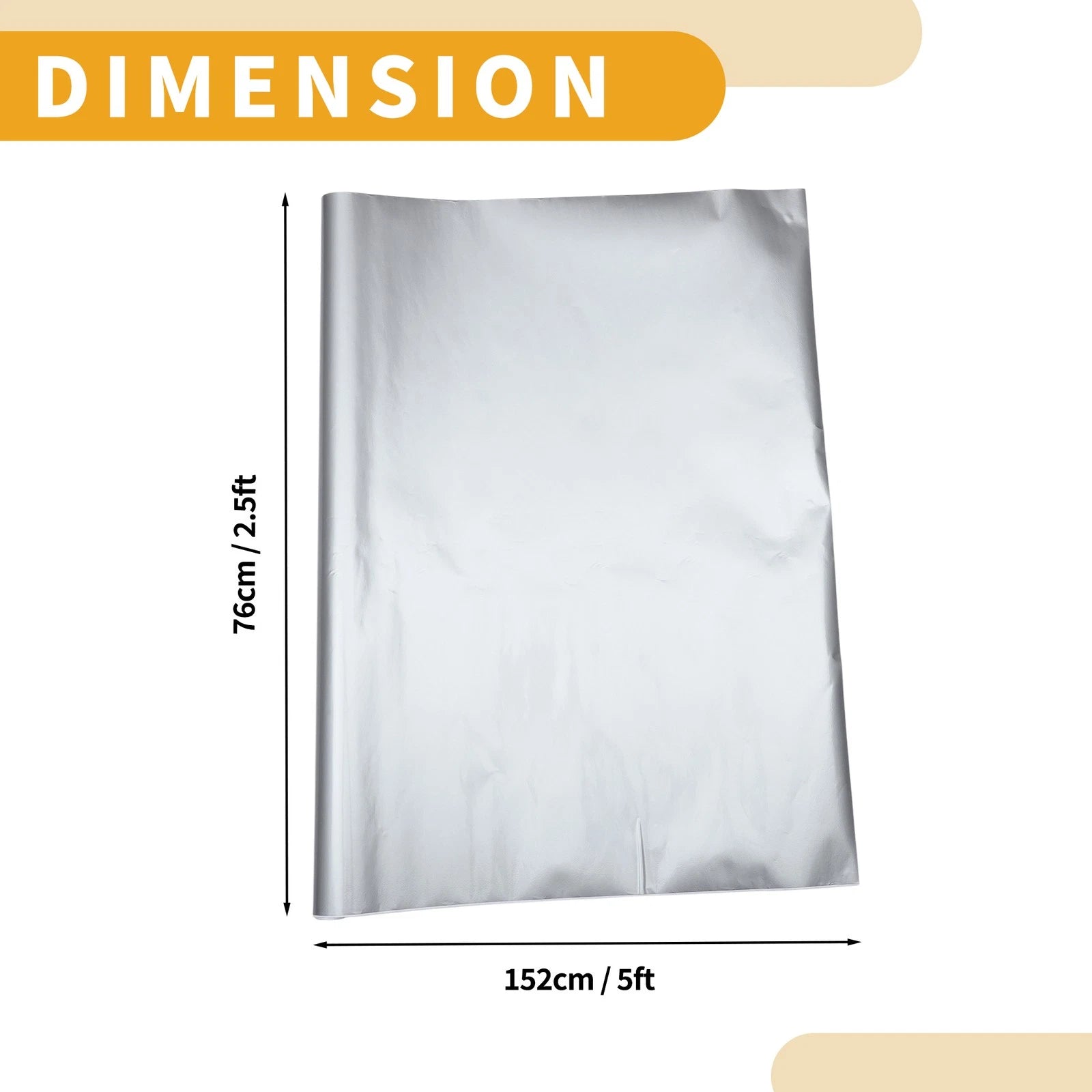 Gloss Silver Tone Vinyl Wrap Film for Universal Use (2.5ft x 5ft)