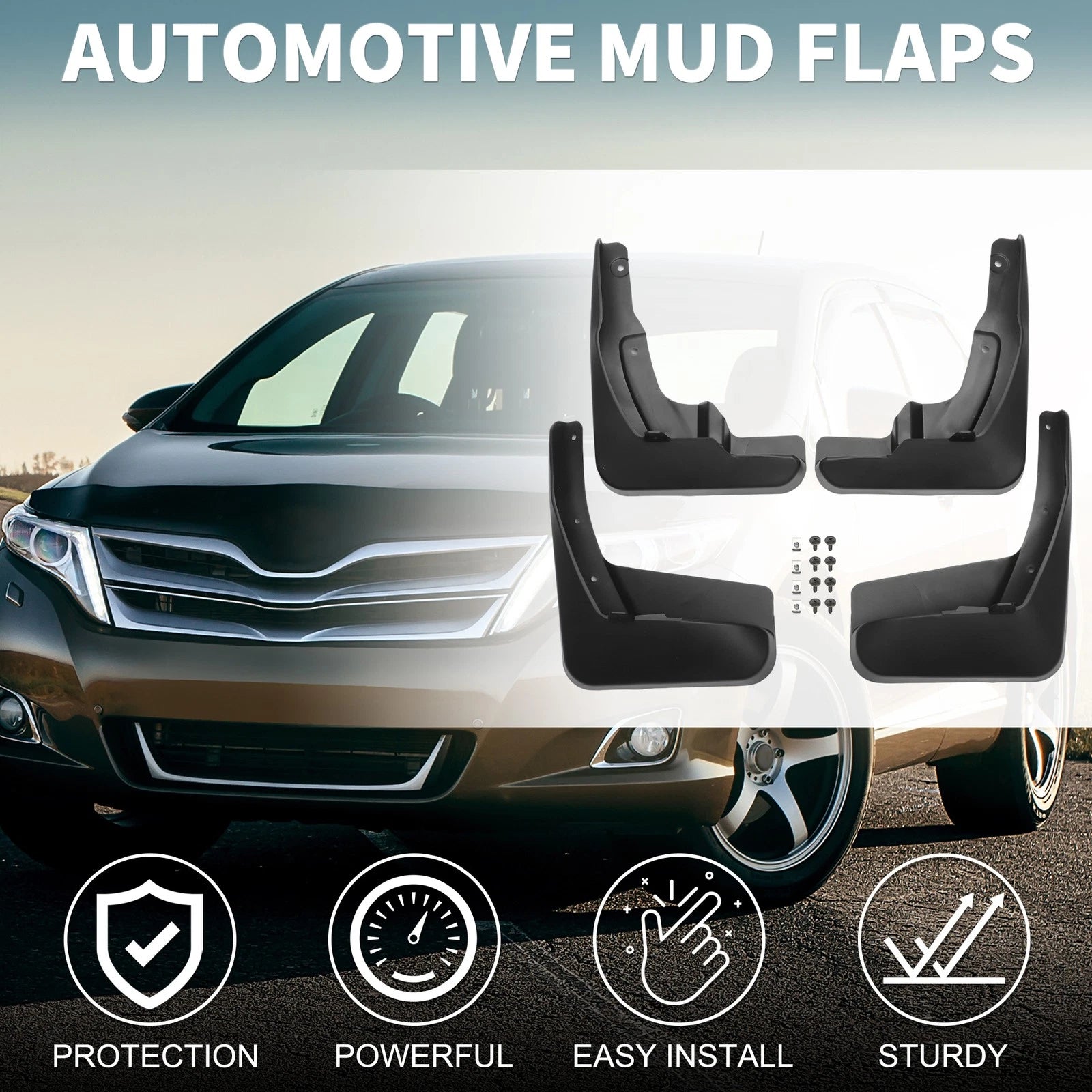 Mud Flap Splash Guard Set for Toyota Venza (2009–2016)