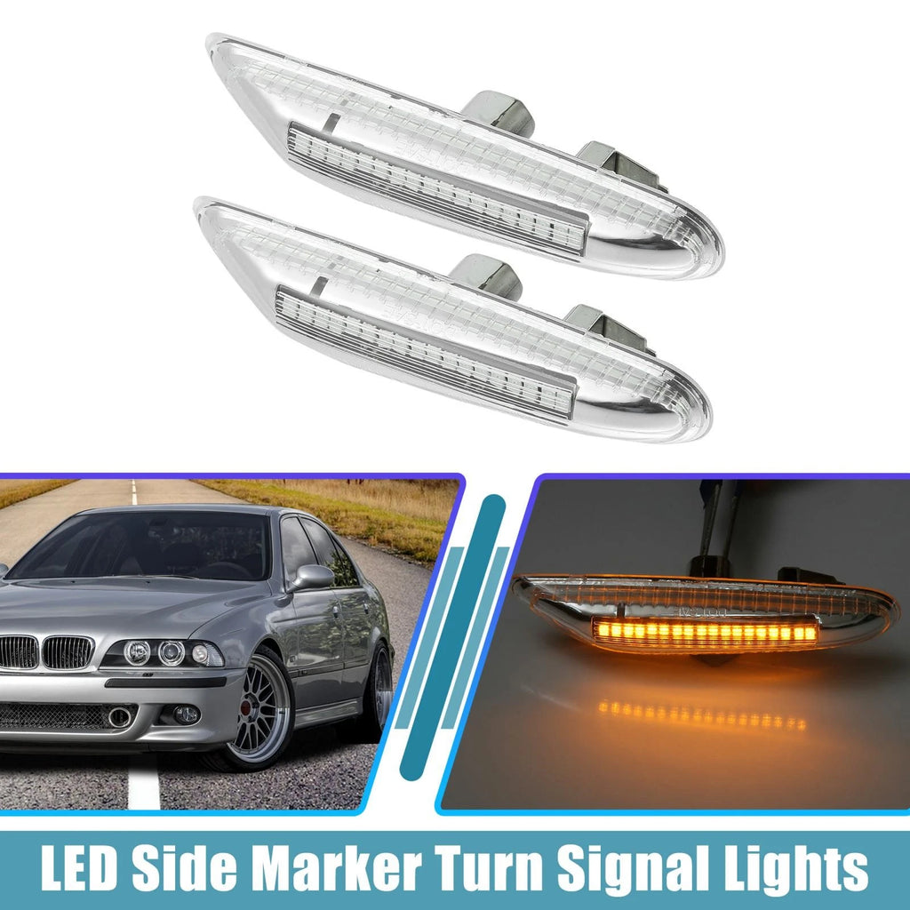 2X LED Side Marker Turn Signal Lights Yellow for BMW E46 E60 (1998–2010)