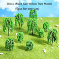 20pcs Mixed Size Willow Trees for Model Train Scenery