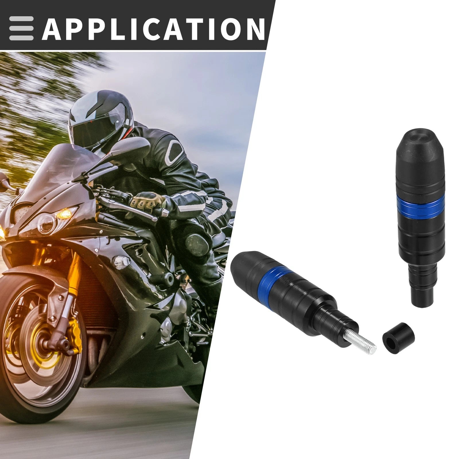 Exhaust Frame Sliders Anti Crash Set for Honda CB Blue (2014–2020)