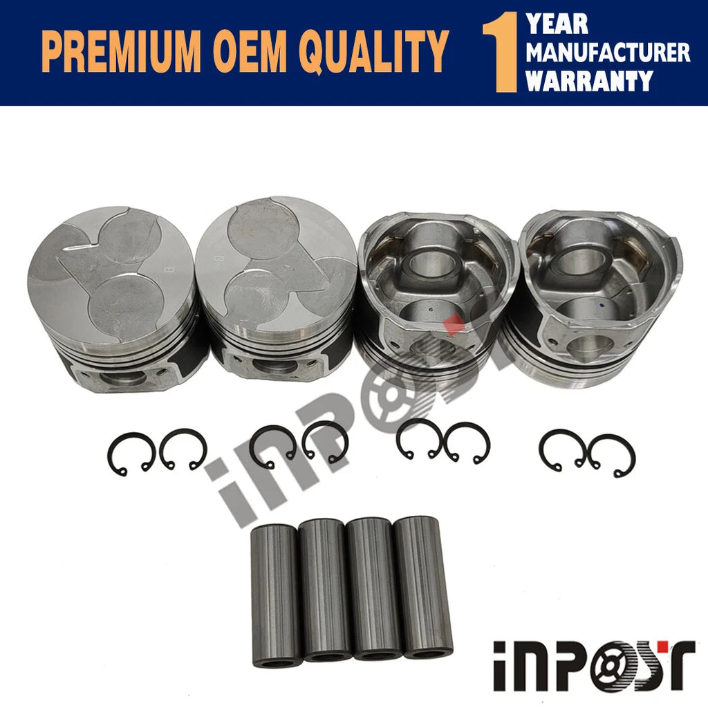 Piston Kit & Rings STD for Kubota V1305 Engine (4 Cylinders, 76mm)