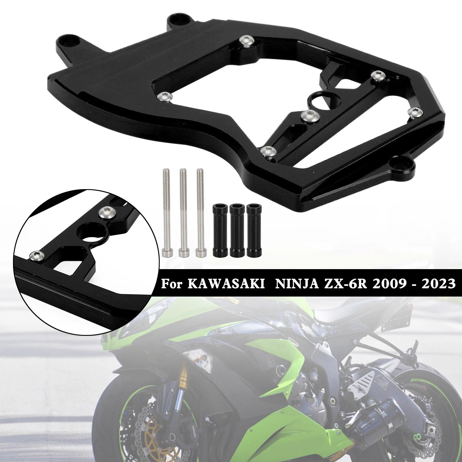 Front Sprocket Cover Chain Guard for Kawasaki Ninja ZX-6R (2009–2023) Black T9