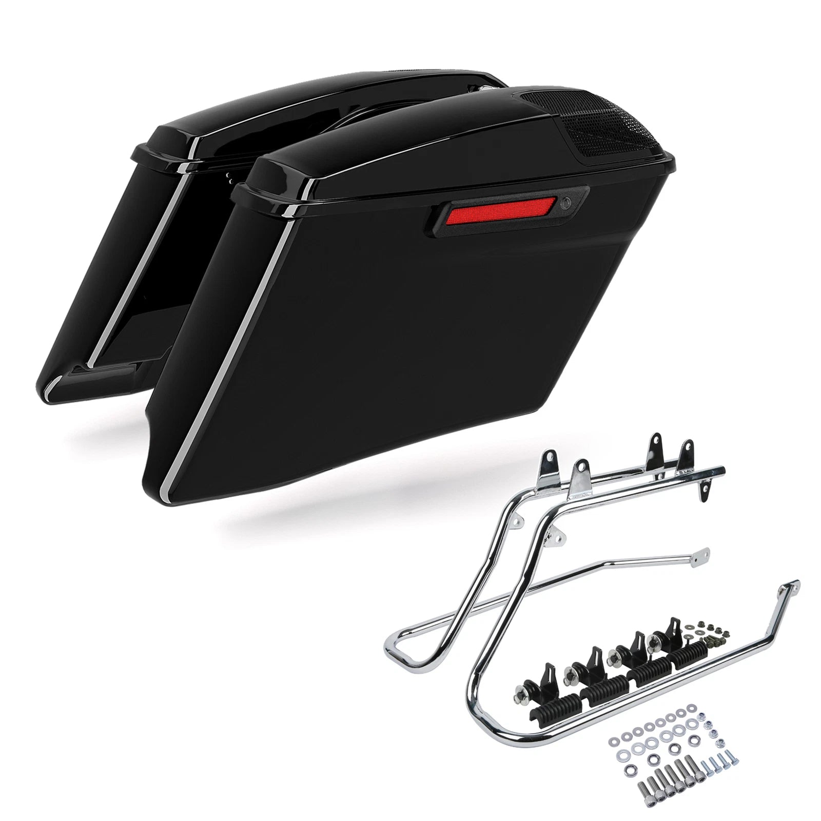 4" Stretched Saddlebags Conversion Brackets for Harley Softail Fatboy (1984–2017)