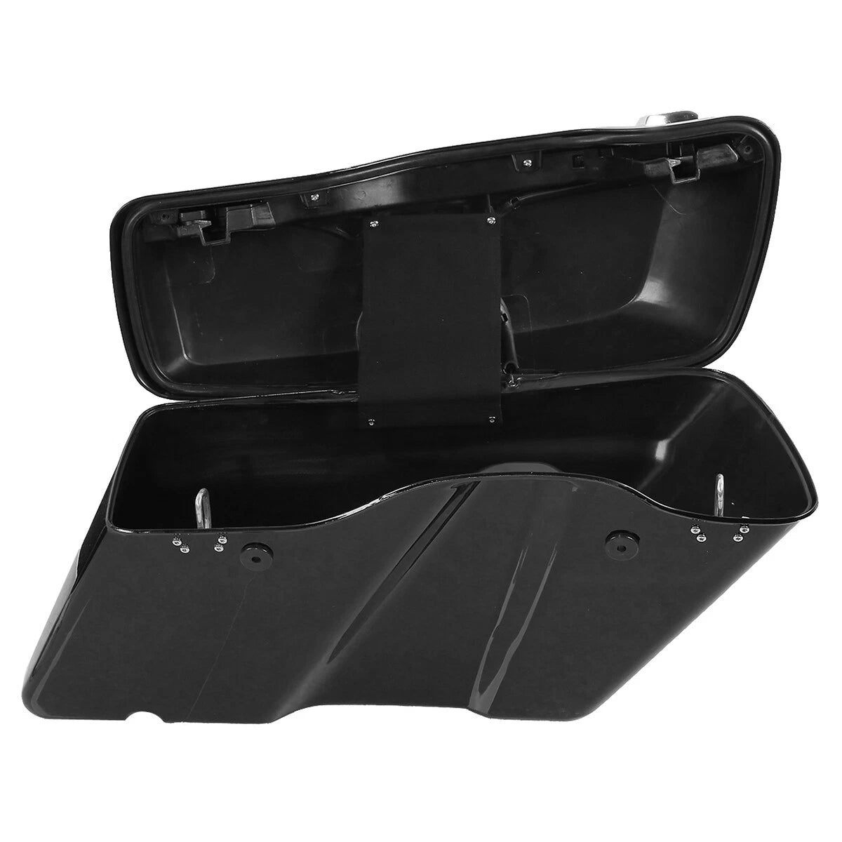 Hard Saddlebags with Black Conversion Brackets for Harley Softail