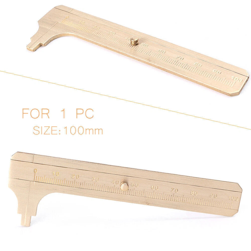100mm Brass CALIPER Sliding Vernier Ruler Gauge Gem Tool Bead Measuring