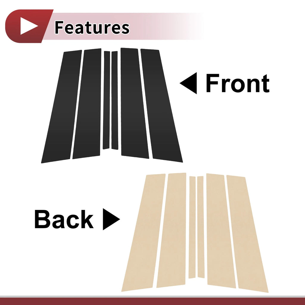 6 Pcs Door Pillar Window Trim Kit for Mercedes-Benz M-Class (2012–2015)