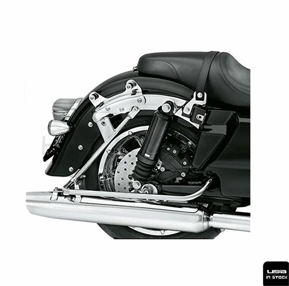 Chrome Saddlebag Support Bracket for Harley Touring Road King Electra Glide (2009–2013)