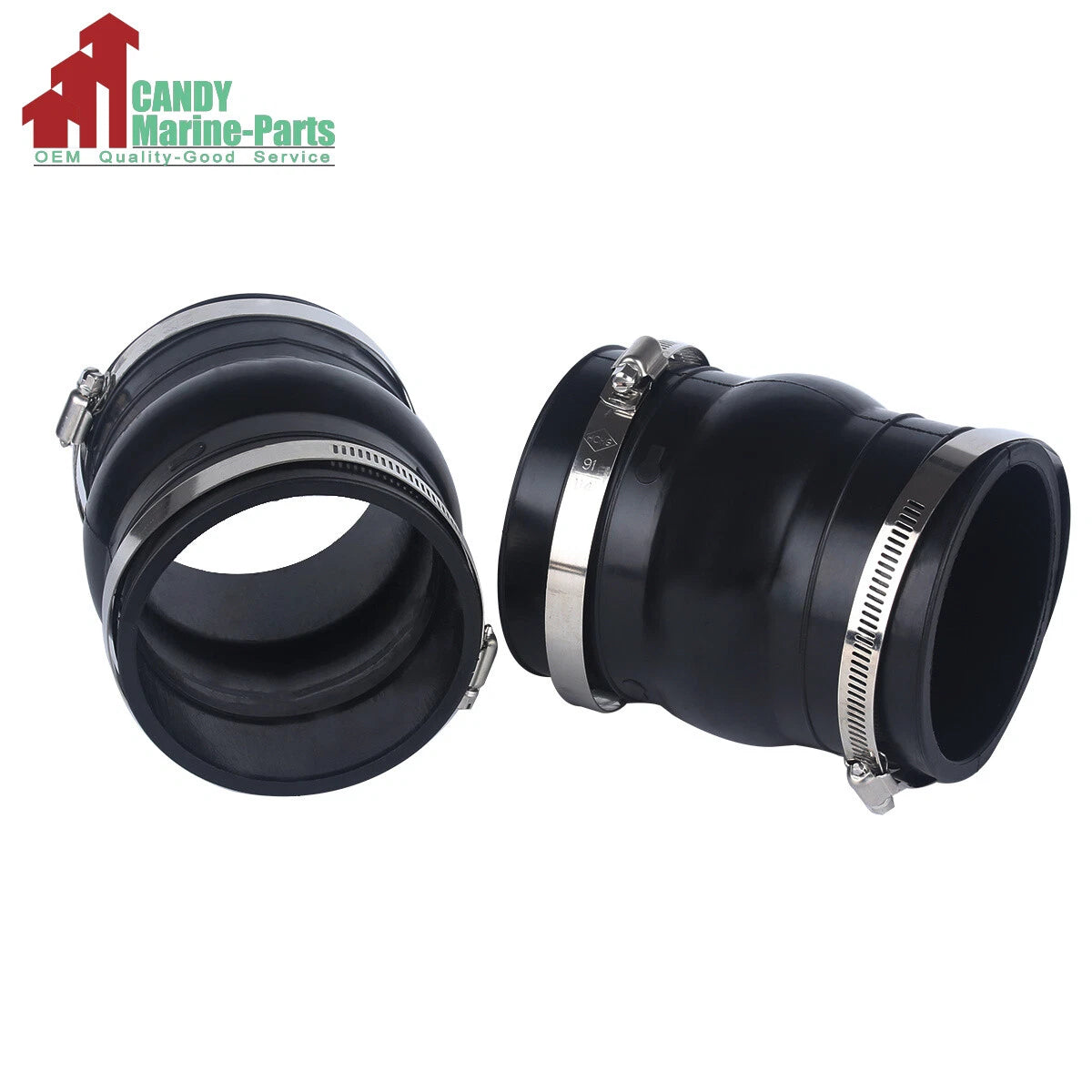 2X Exhaust Hose Coupler Bellow for OMC Cobra, Volvo Penta (3852741, 3863450, 18-2780)