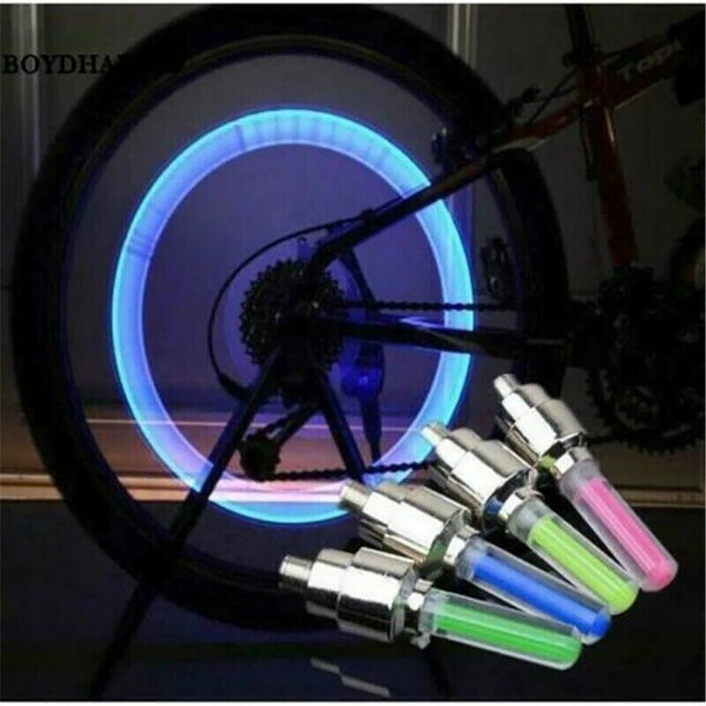 LED Valve Stem Dust Caps for Bike/Bicycle/Car/Motorcycle (Universal)