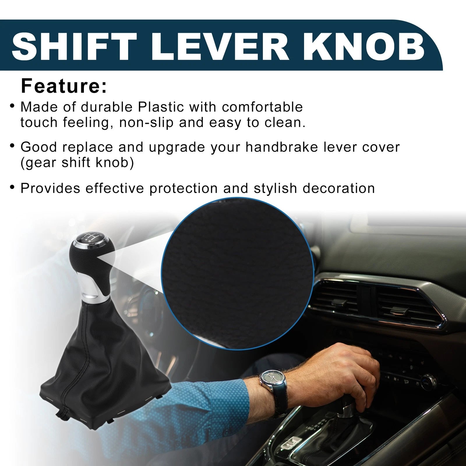 6 Speed Gear Shifter Knob Replacement with Cover for Audi A4 B8 (2007–2015)