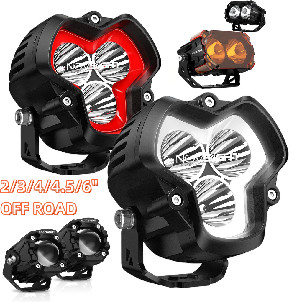 2X NOVSIGHT LED Pod Work Lights for Jeep SUV (2"/3"/4"/4.5"/6")