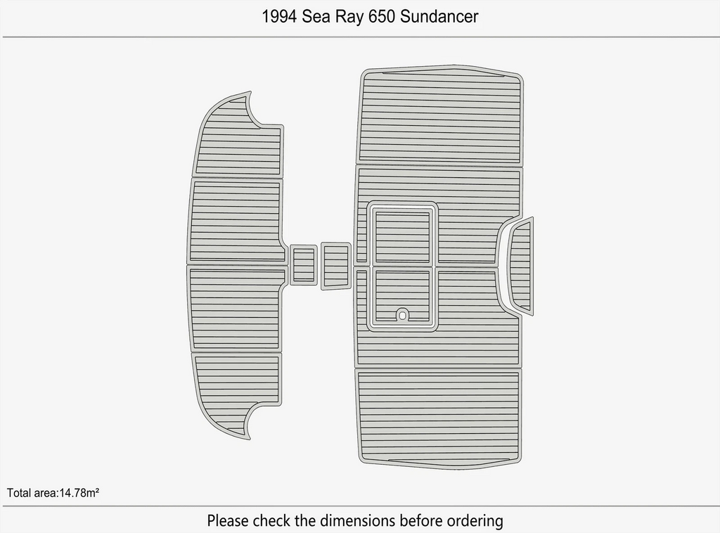 EVA Pad Teak Flooring Mat for Sea Ray 650 Sundancer (1994)