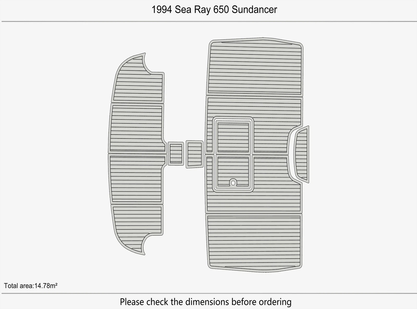 EVA Pad Teak Flooring Mat for Sea Ray 650 Sundancer (1994)