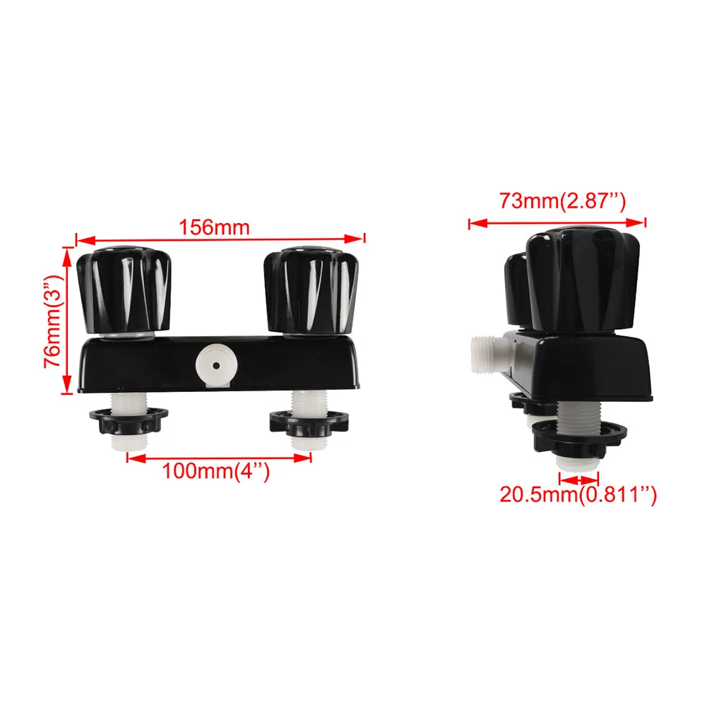 Acrylic-Knob RV Shower Faucet Assembly for Precise Temperature Control