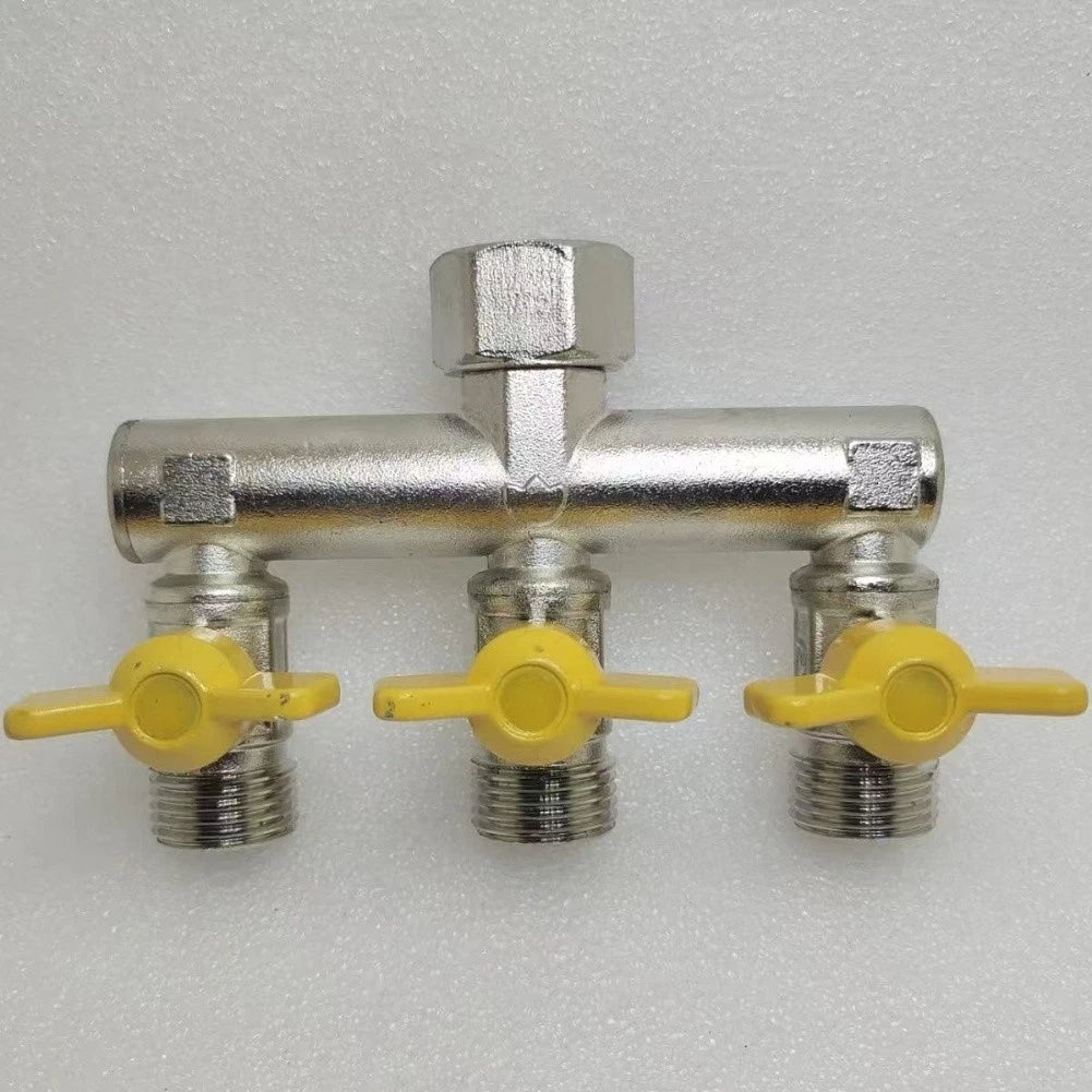 3-Way Brass Gas Valve for Bath Shower Faucet Switch Installation