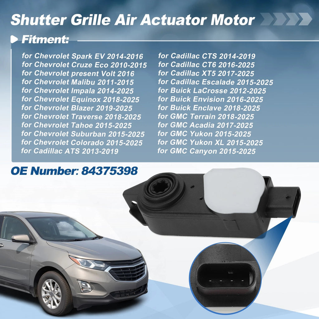 Shutter Grille Air Actuator Motor Replacement for Chevrolet Malibu (2016–2018)
