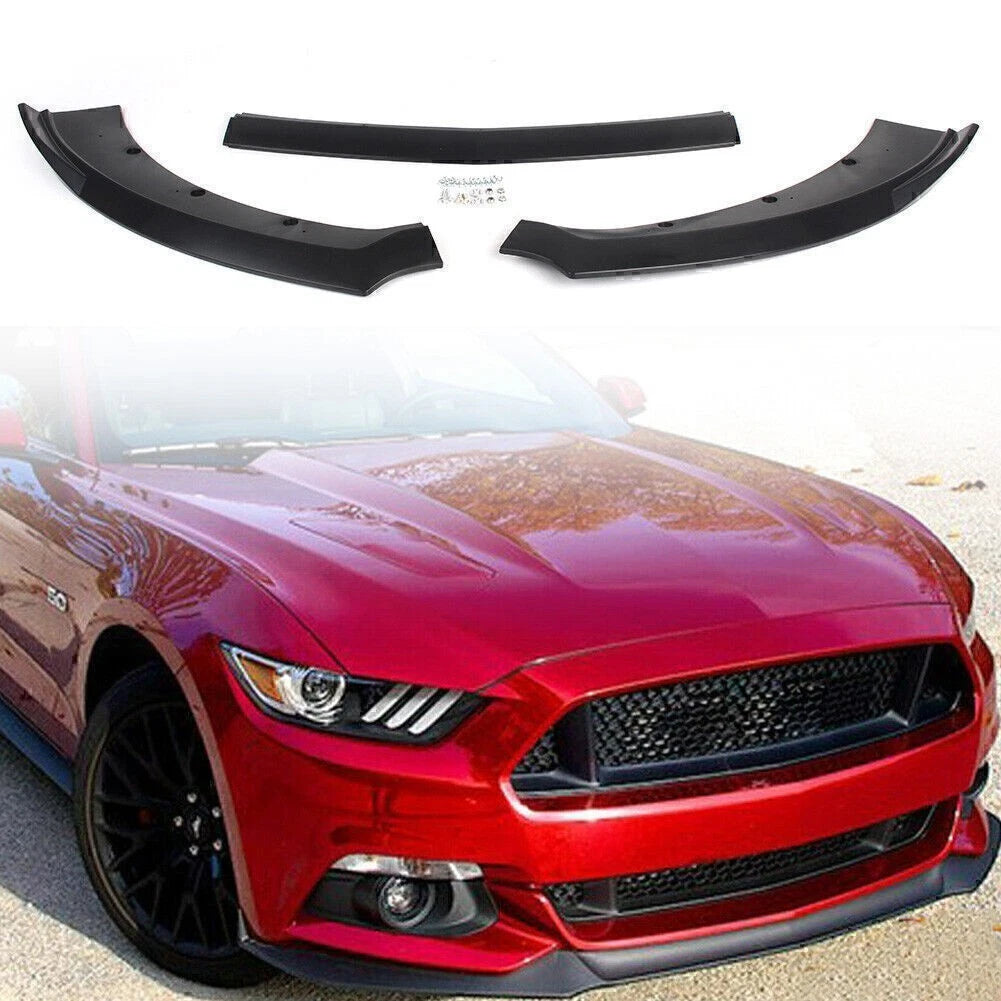 Front Spoiler Lip for Ford Mustang (2015–2017) Matte Black