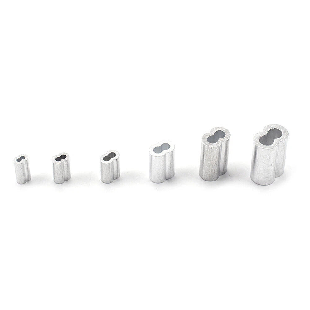 180 Pcs Ferrule Crimping Loop Sleeve Assortment Kit for Wire Rope Cable