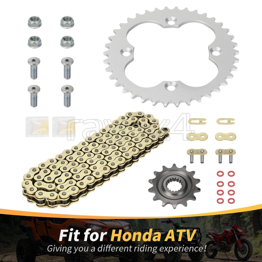X-Ring Drive Chain & 14T/38T Sprocket for Honda TRX450R (2004–2005)