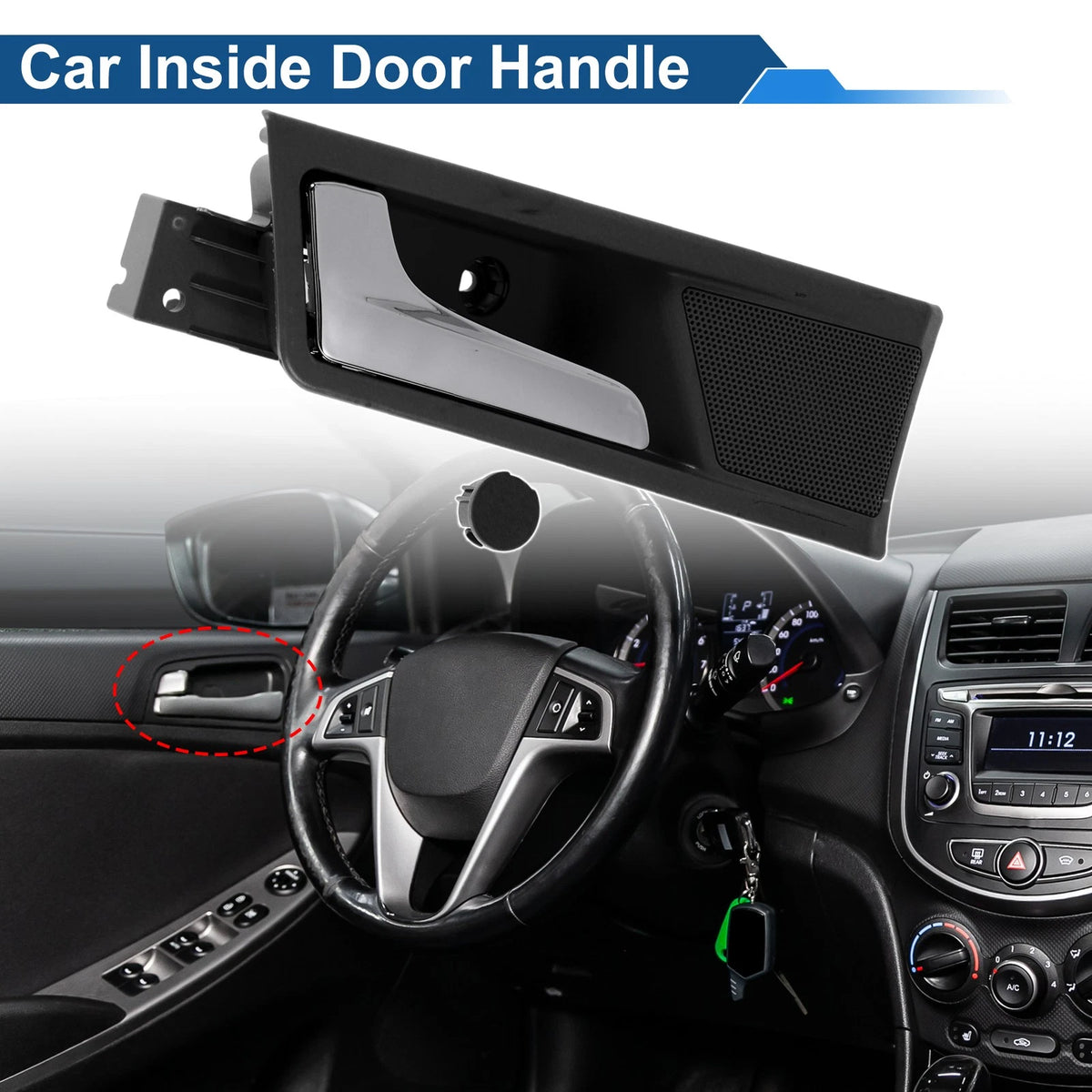 Front Passenger Side Interior Door Handle for Roewe 350 (2012–2015) Black Chrome